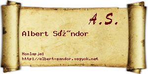 Albert Sándor névjegykártya