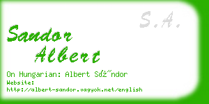 sandor albert business card